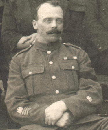 A Regimental Sergeant Major wearing the post - 1915 rank.